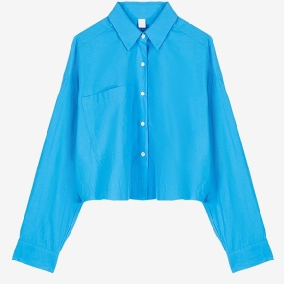 The Frankie Shop Tops - The Frankie Shop: Lawan Cropped Shirt